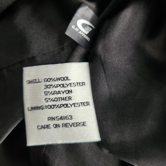 Kenneth Cole New York Womens 8 Black Wool Blend Walker Coat - Picture 11 of 12